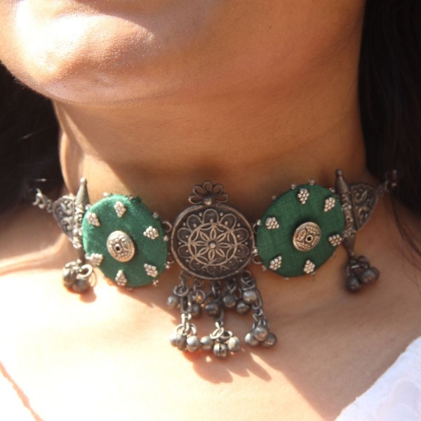 Green Oxidized Choker